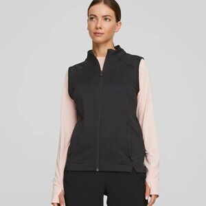Puma Cloudspun Heather Midweight Full Zip Golf Vest UPF 50 Black Size XL
